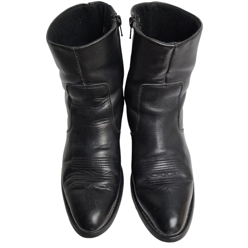 DURANGO LEATHER UPPER ROUND TOE SIDE ZIPPER BOOT